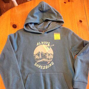 Tek Gear Ultrasoft Fleece Pullover Hoodie Boys sz Large Always Shredding Snow